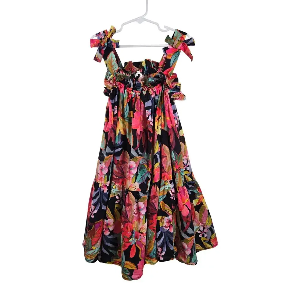 NEXT Girls Tropical Strappy Frill Tiered Skirt Dress. Size 7